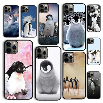 Autumu Aranyos Pingvin Telefon burkolata iPhone 15 12 mini X XS XR 11 13 14 Pro Max SE 2020 Apple 6 7 8 Plusz coque közelében