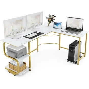 L-Alakú Íróasztal, Nagy felületű Prémium Irodai Számítógép Asztal Munkaállomás a Home Office Játék Ingyenes Szállítási Asztal Bútor