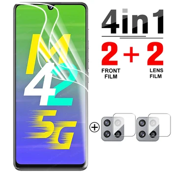 4 az 1-Hidrogél Film Samsung M42 5G Képernyő Védő Védő Fóliák Galaxy M42 5G M 42 M426B Film Nem Üveg
