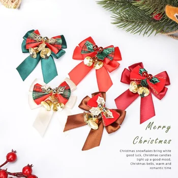5DB Karácsonyi Dekoráció Bowknot Bell karácsonyfa Koszorú Dekoráció Kiegészítők Ajándék Tartozékok