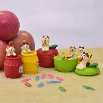 Gyanta Macska Tolltartó Japán Élelmiszerbolt, Gyümölcs Gemkapocs Tároló Toll Szervező Többfunkciós Asztali Dekoráció