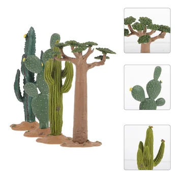 1 Állítsa a Mesterséges Kaktusz Növények Élethű Műanyag Kaktusz Modell Hamis Kaktusz, Valamint a Kenyérfa Fa Modell