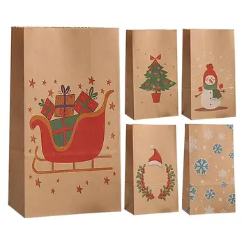 Karácsonyi Ajándék táska, Barna papírzacskó Fél Javára Papír Táskák Táskák Kezeli Ajándék Táskák Kezeli a vendégeknek Butik