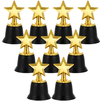 9Pcs Star Award Trófeák Mini Arany Csésze Modell Műanyag Eredmény Trófeája Csésze