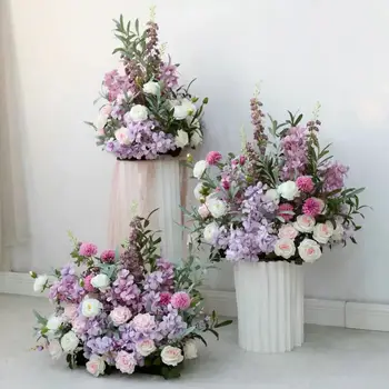 Levendula Esküvői Megállapodás Mesterséges Asztali Futó Vacsora Üzleti Virág Dekoráció