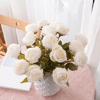 1db Valentin Napi Dekoráció Hamis Virágok Mesterséges Rózsa művirágok Homer Dekoráció Rusztikus Évjárat Haza
