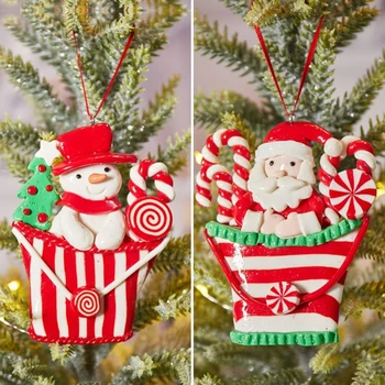 Karácsonyi Puha Kerámia Medál Hóember Candy Fa, függeszthető kivitel Varázsa Dísz Beltéri Kültéri Kert Udvar Dekoráció