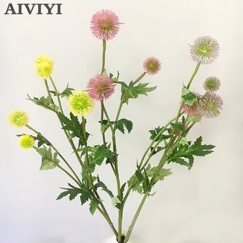 Külkereskedelem, kiváló termékek 5 pitypang ág mesterséges virág labda DIY esküvő party dekoráció, műanyag pom-pomot flores