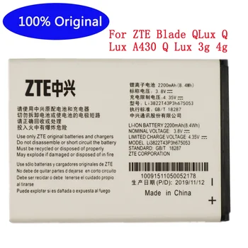 100% Eredeti Li3822T43P3h675053 Akkumulátor ZTE Blade QLux Q Lux A430 Q Lux 3g 4g 2200mAh Akkumulátorok