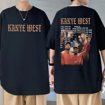 Rapper, Kanye West Az Élet Pablo Hip-Hop Túlméretezett Tshirt a Férfiak a Nők a Divat Nyári Sleeve T-shirt Férfi Vintage Streetwear