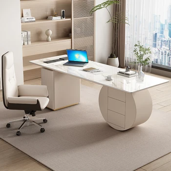 Olasz fény luxus rock lemez asztal, haza modern, egyszerű, számítógép asztal, konzultáció íróasztal, irodai íróasztal