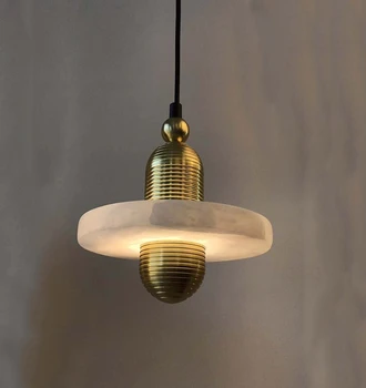 Luxus Márvány LED Medál Lámpa Arany függő Lámpák LED nappali Hálószoba Fekete Vagy Bronz Népszerű Lámpa