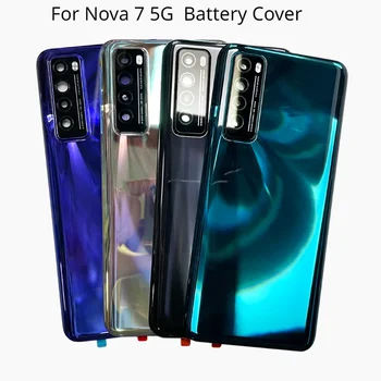 A Nova 7 5G Üveg hátlap Huawei Nova 7 Alkatrészek Vissza Ház Üveg Hátsó Ajtó Esetében + Ragasztó