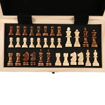Nemzetközi Sakk-Készlet Tanítási Verseny Túlméretezett Chessman Luxus Prémium Ajándék Doboz, Tömör Fa Sakktábla