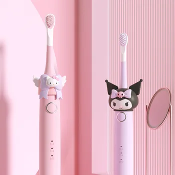 Aranyos Sanrio Hello Kitty Kuromi Gyermekek Elektromos Fogkefe USB Töltő Gyerekek Rajzfilm Automatikus Fogkefe, Puha Haj Ajándék