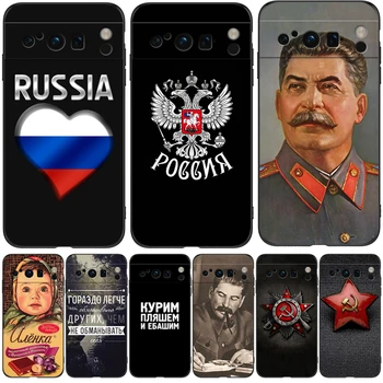 Esetben A GOOGLE 8PRO 5G az Esetben Vissza a hátlapot Védő, Puha Szilikon Fekete Tpu szerelem orosz zászló szavak