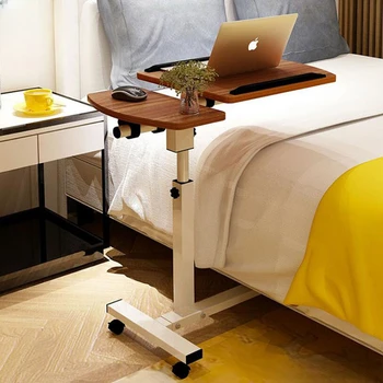 Állítható Laptop Asztal Kereket Forgatni Állandó Notebook Számítógép Asztal Emelő Asztal Kanapé ágy mellett
