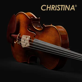CHRISTINA Speciális Hegedű S100D-4-es Sötét Színű Európai Tonewood Jól Láng Gabona, Egy darabból Vissza a Pusztán, Kézzel készített Rózsafa Szerelvények