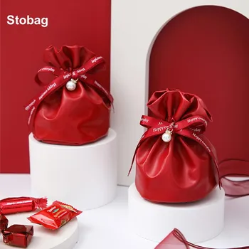 StoBag 5db Candy Csomagolás Táska Ajándék Bőr Tote Esküvői Kis Csokoládé Édes Tároló Táska Zsebében Tasak Szívességet Fél