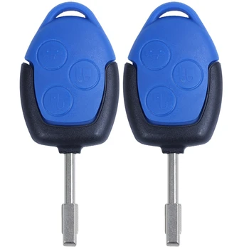 2X 3 Gomb Fedezze Shell Kulcs Távirányító Test & Kulcs Ford Transit Kék
