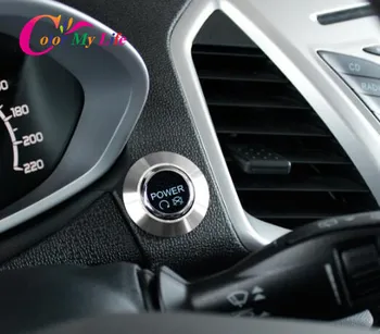 Autó Gyújtási Kapcsoló Fedél Kulcs Lyuk Védelmi Berendezés a Ford Ecosport 2013-2017 Auto Motor Start-Stop Gomb Takaró Gyűrű