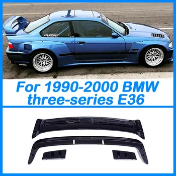 Bmw 3-as Sorozat E36 1990-2000 Hátsó Spoiler, Double-layer Össze Menő Sportos Farok Szárny Kocsi Csomagtartójában Dekoráció ABS Fényes Fekete