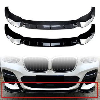 Autó Első Lökhárító Ajak Spoiler Na Test Készlet BMW X3 G01 X4 G02 M-Sport 2018 2019 2020 2021 Fényes Fekete/Szénszálas