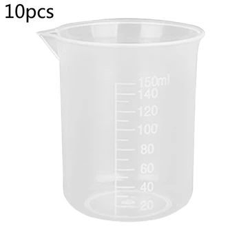 10Pieces Újrahasználható Műanyag Mérési Csésze Szakadó Csésze Élelmiszer Minőségű, 50ml/100ml/150ml/250ml az Intézkedés/Mix Festék Főzés