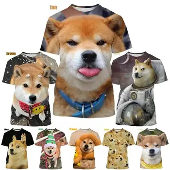 Vicces 3D Doge Shiba Inu Kutya Grafikus Póló Férfi Ruházat Alkalmi Divat Streetwear Pop Unisex Harajuku a Nők Maximum Póló