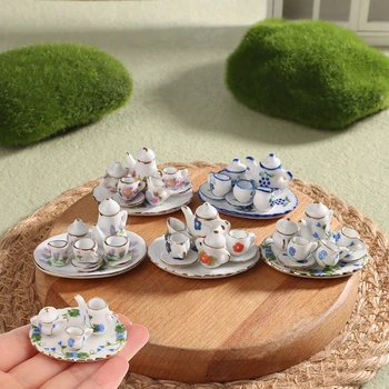 1:12 babaház Tartozékok Mini asztali Kínai Tea Csésze Üveg Meghatározott Ház Baba Dekoráció
