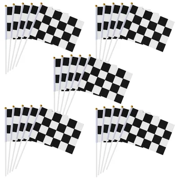 25pcs Kockás Racing Zászlók Racing Jel Zászlók Éljenzés Zászlók Fekete-Fehér Kockás Zászló