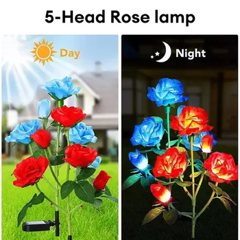LED Solar Rózsa Virág Fény Haza Dekoratív Virág Lámpák Kerti Dekoráció Kerti Lámpa Vízálló Táj Fény