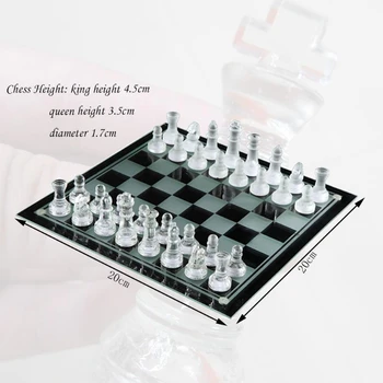 K9 Üveg Sakk Luxus Elegáns Nemzetközi Sakk Játék Kis Birkózás Csomagolás Nemzetközi Sakk-Készlet Üveg-Tábla