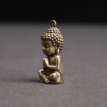 Sákjamuni Buddha Szobor, Mini Bronz Buddha-Szobor Kis Jelenet Tartozékok Kulcstartó Tea Asztal Lakberendezés