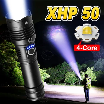 XHP50.2 Szuper Fényes Újratölthető LED Lámpás Hosszú Lövés, Nagy Teljesítmény 5 Módok Kézi Fáklya EDC C-Típusú Töltés LED Zseblámpa 18650