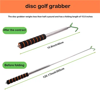 Disc Golf Retriever Teleszkópos Disc Golf Grabber Tartós, Rozsdamentes Acél Disc Golf Visszaállítása Eszköz Letöltéséhez Lemezek
