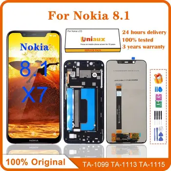 6.18 Eredeti LCD Nokia 8.1 TA-1119 TA-1121 TA-1128 TA-1131 LCD Kijelző érintőképernyő Digitalizáló Közgyűlés Nokia X7 Kijelző