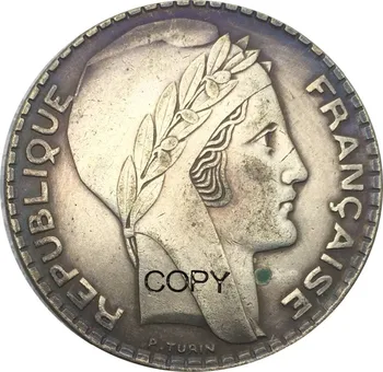 Franciaország 20 Frankot 1934 Cupronickel Bevonatú Ezüst Érme Másolata Monedas Coleccionables Megemlékező Ww2 Katonai Érmék
