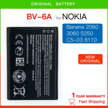Eredeti 1500mAh BV 6A BV6A BV-6A Akkumulátor Nokia Banán 2060 3060 5250 C5-03 8110 4G Akkumulátorok Batteria