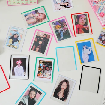 Aranyos 10DB Cukorka színű Pack Kpop Photocards Film Protector Idol Fotó Ujjú tartó képernyővédő fólia Iskolai Papíráru