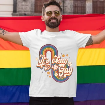 Ő Baj, Hogy Meleg Nyomtatás Póló 2023 Büszkeség Hónap póló Szivárvány Grafikus TShirts Harajuku LMBT Túlméretezett Póló Unisex