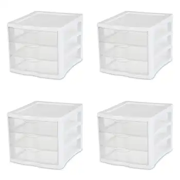MH 3 Fiókos Egység Műanyag, Fehér, Készlet 4 szekrényben szervező smink szervező szervező doboz tároló konténerek