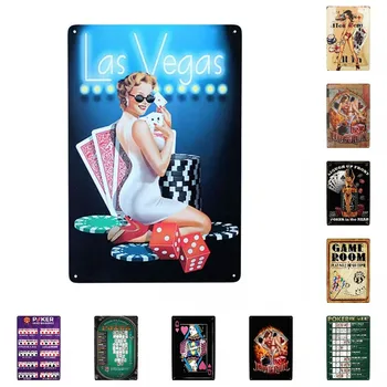 Las Vegas Szexi, Rózsaszín Fel Lány, Válasszon Póker Jelek, Custom Vintage Játék Fém Plakkok az Iroda Bolt, Söröző Klub lakberendezés