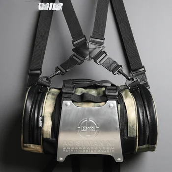 Forró eladási taktikai táska multi-funkcionális, divatos alumínium lemez, henger alakú mozdony bodypack hátizsák nagy kapacitás