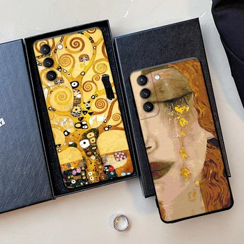 Kiss Gustav Klimt Design Nyomatok Telefon tok Samsung Galaxy S9 S10 S10E S7 8 9 Plusz S20 21 30 22 plus ultra G Puha Takaró