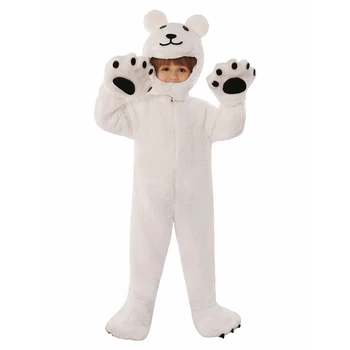 Állat Sarki jegesmedve Jelmez Gyerekeknek Medve Kezeslábas Halloween Jelmez, Uniszex Kisgyermek Fehér Maci Jelmez