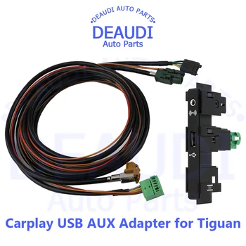 A VW Tiguan Touran CarPlay Média USB AUX MIB2 MDI USB AMI Adapter Csatlakozó Aljzat 5Q0035726E 5TA863324B