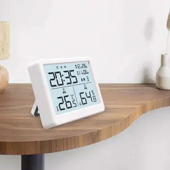 Szoba Hőmérő Digitális Ébresztőóra, Naptár, Fali Óra LCD Kijelző
