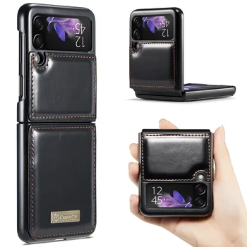 Luxus Bőr borítású Samsung Galaxy Z Flip 3 4 Flip3 Flip4 5G Anti-Semmiből Ütésálló Védő Telefon Esetében