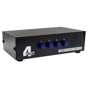 EMELKEDIK-4 Port AV Kapcsoló RCA-Váltó, 4 Az 1-ben Ki Kompozit Video L/R Audio Választó Doboz DVD STB játékkonzolok